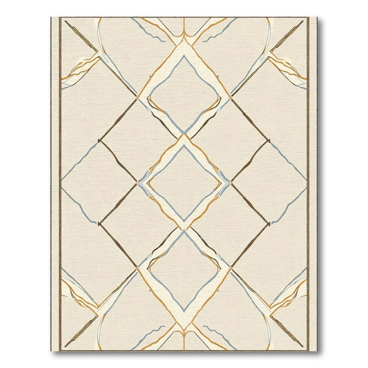 Cream Diamond Art Deco Ribbon Rug