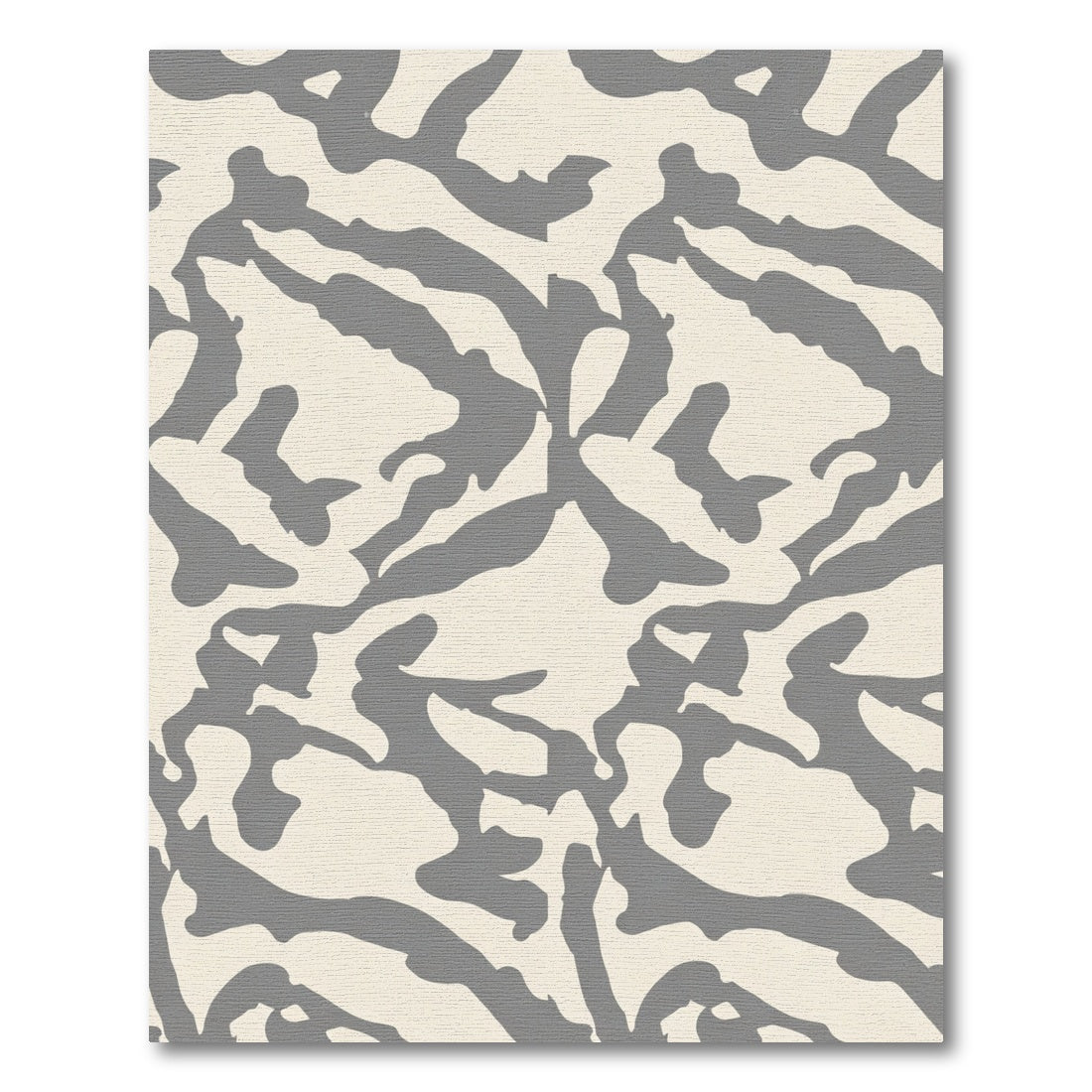 Cream Gray Organic Abstract Art Rug