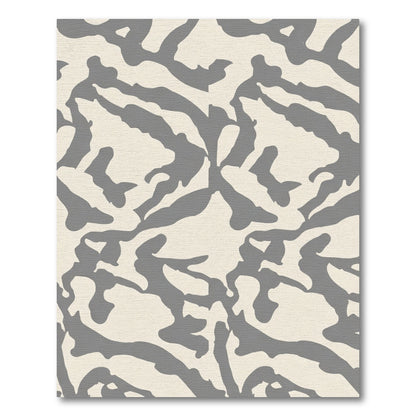 Cream Gray Organic Abstract Art Rug