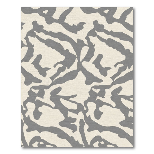 Cream Gray Organic Abstract Art Rug