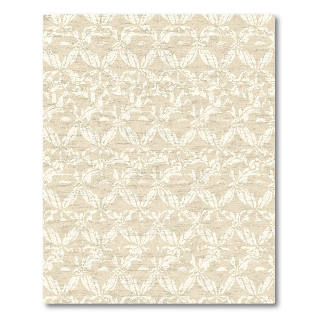 Neutral Beige Abstract Floral Lattice Rug