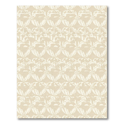 Neutral Beige Abstract Floral Lattice Rug