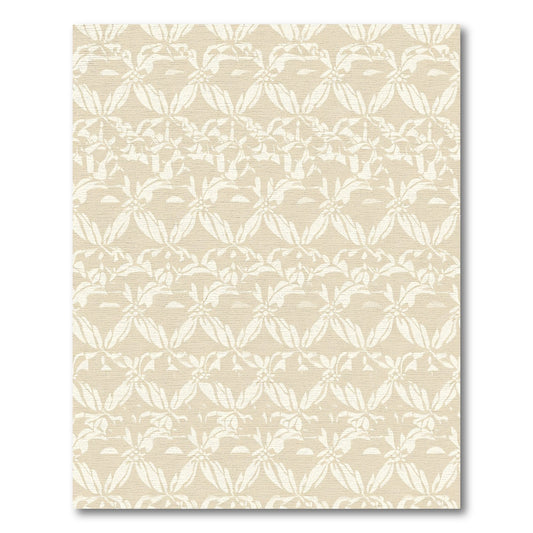 Neutral Beige Abstract Floral Lattice Rug