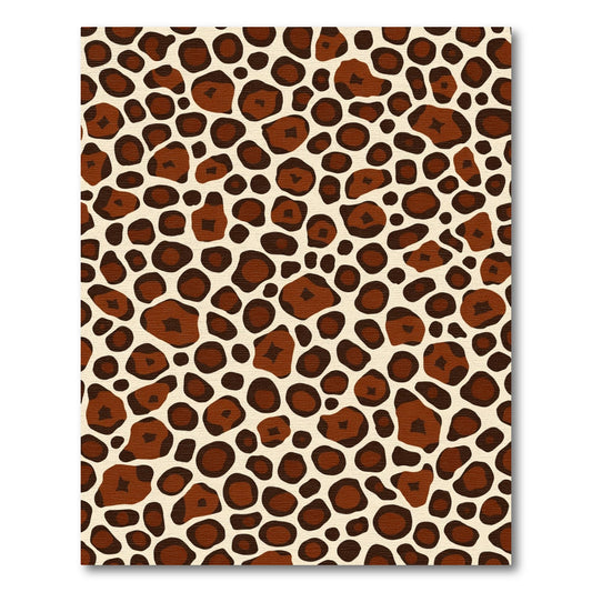 Brown Leopard Spots Contemporary Design Rug
