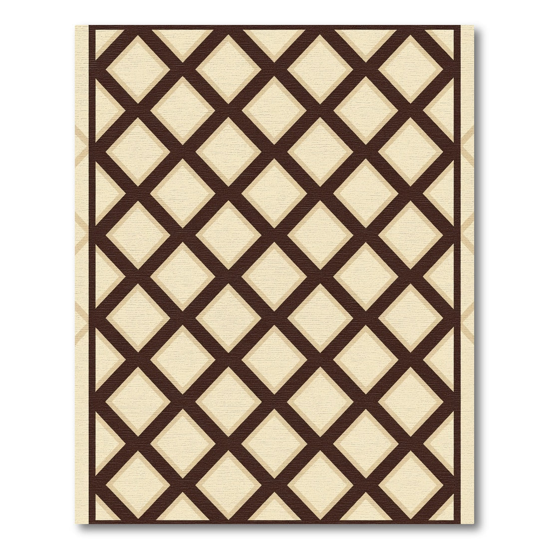 Dark Brown Lattice Diamond Rug