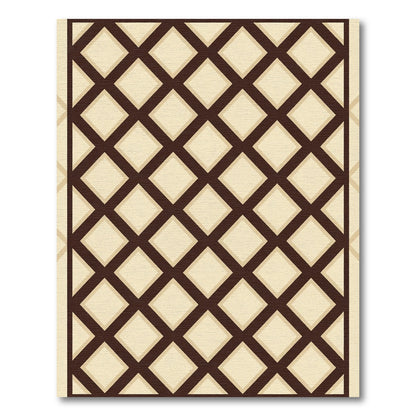 Dark Brown Lattice Diamond Rug
