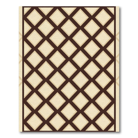 Dark Brown Lattice Diamond Rug