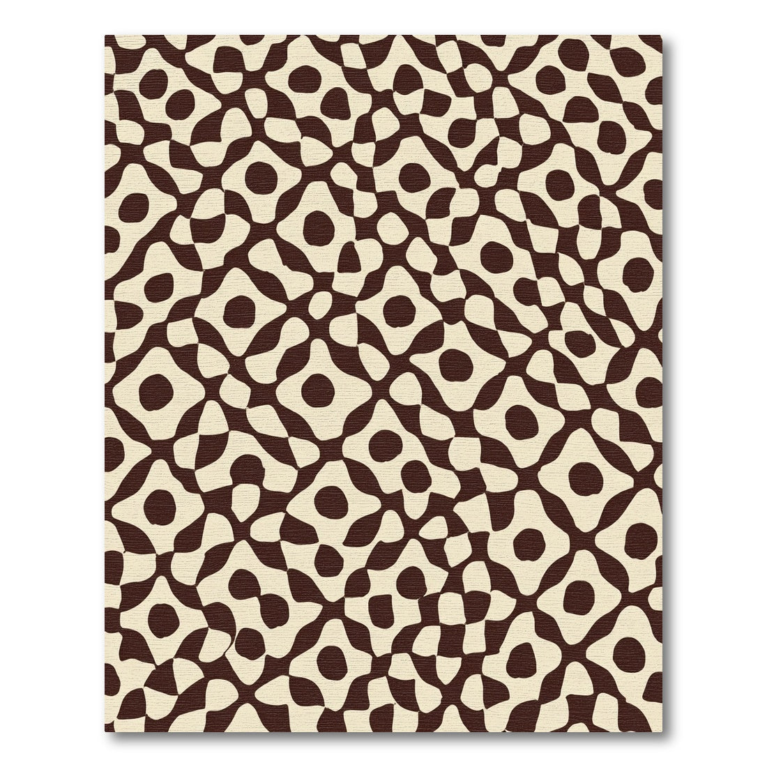 Organic Cream Brown Checkerboard Forms Rug