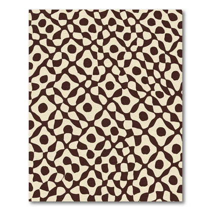 Organic Cream Brown Checkerboard Forms Rug