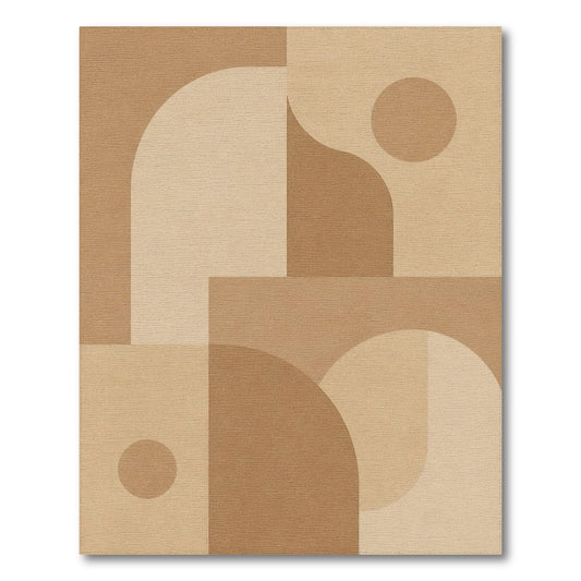 Abstract Geometric Brown Tan Brown and Tan Area Rug