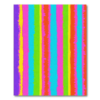 Vibrant Multicolored Uneven Stripe Rug