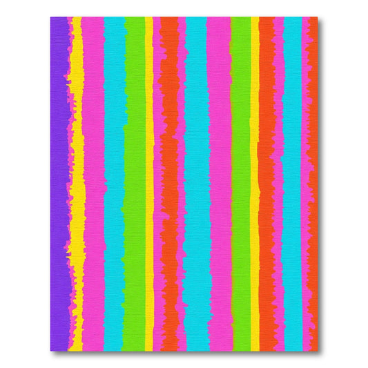 Vibrant Multicolored Uneven Stripe Rug