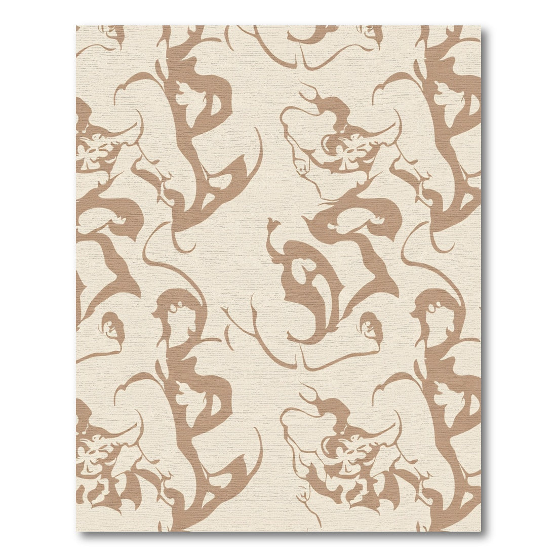 Earthy Brown Abstract Swirl Composition Rug