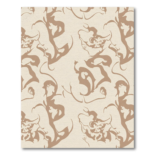 Earthy Brown Abstract Swirl Composition Rug