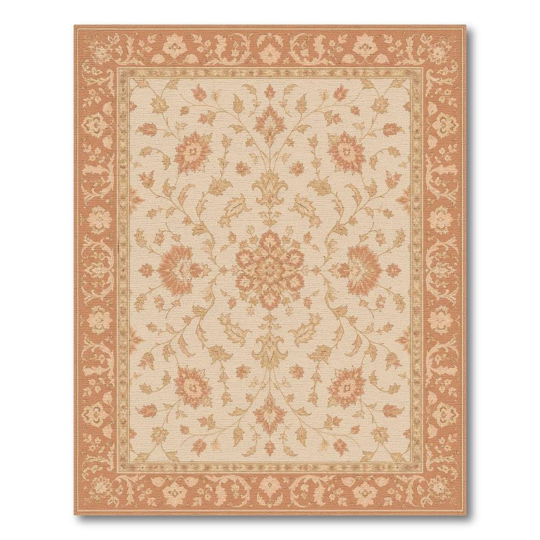 Vintage Floral Beige Area Rug