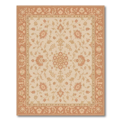 Vintage Floral Beige Area Rug