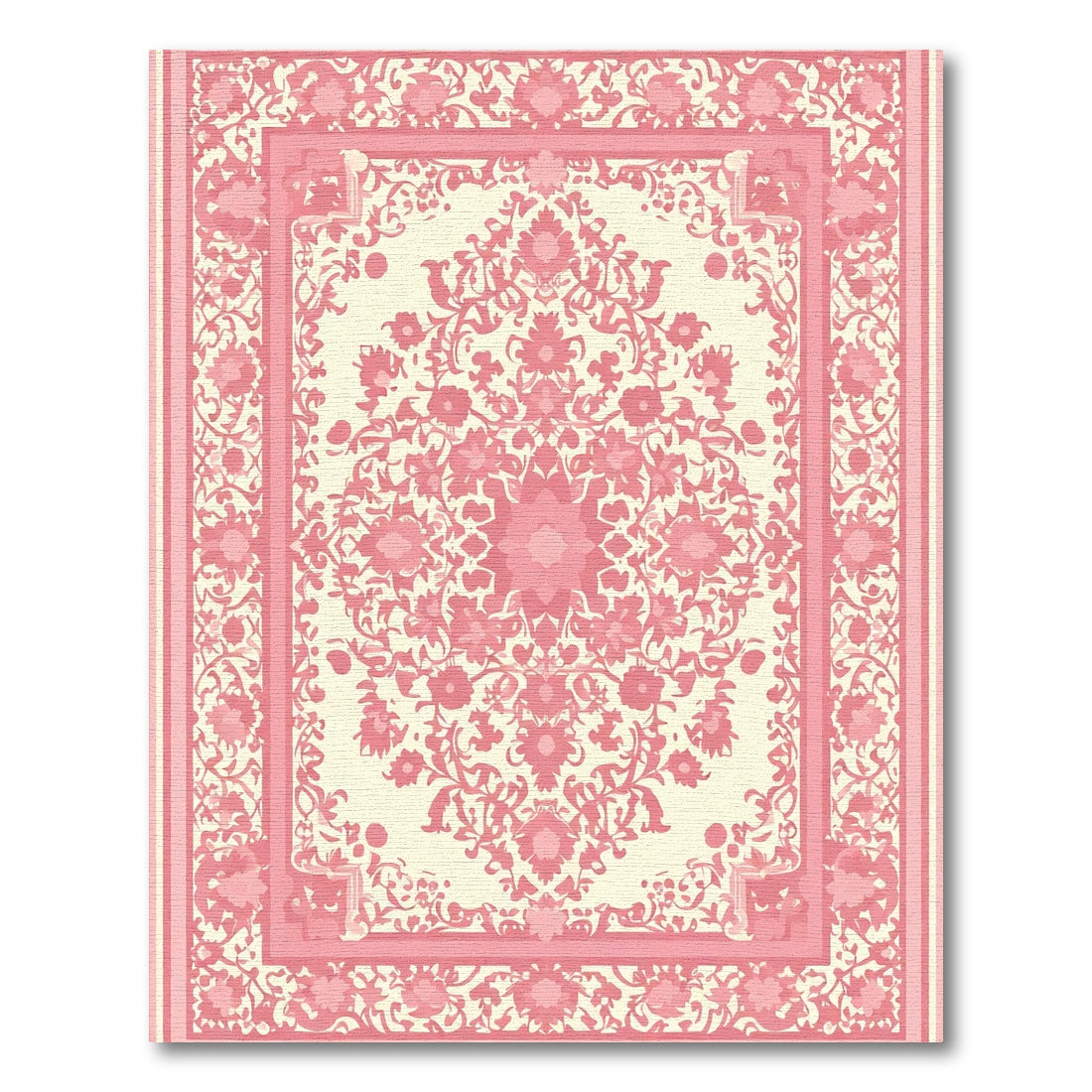 Charming Blush Floral Medallion Rug