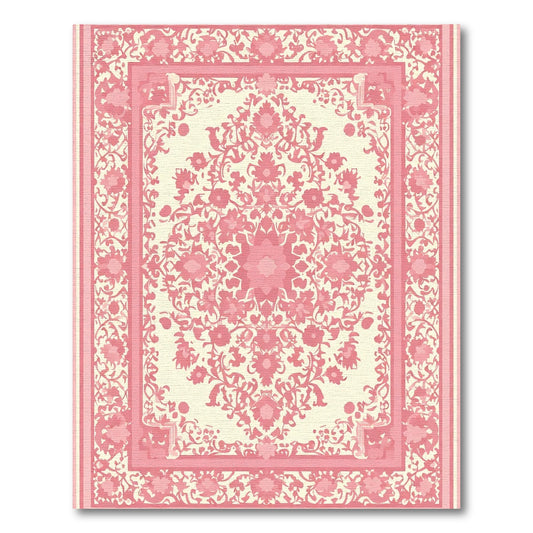Charming Blush Floral Medallion Rug