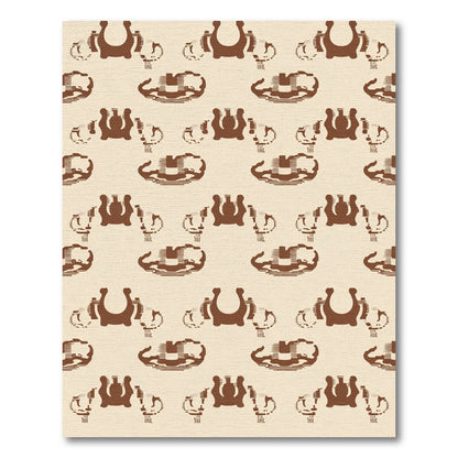 Brown Retro Coffee Cup Repeat Rug