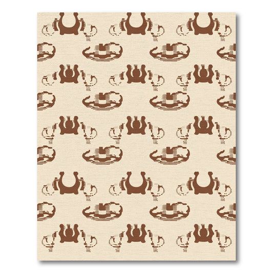 Brown Retro Coffee Cup Repeat Rug