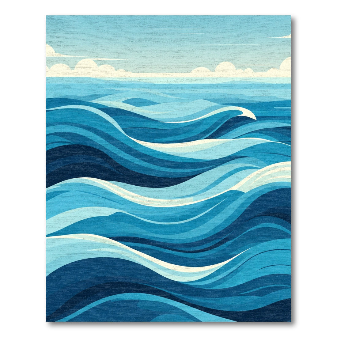 Cool Blue Aquatic Swirls Rug
