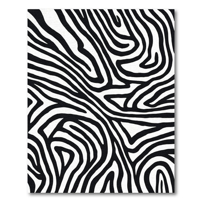 Classic Black White Zebra Stripes Rug
