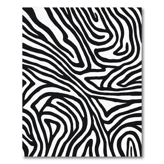 Classic Black White Zebra Stripes Rug