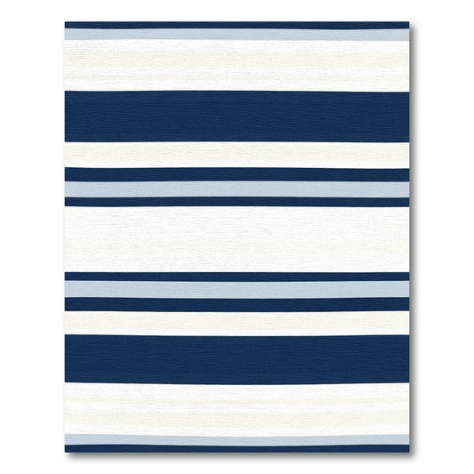 Navy Blue Stripe Wide Comfort Rug