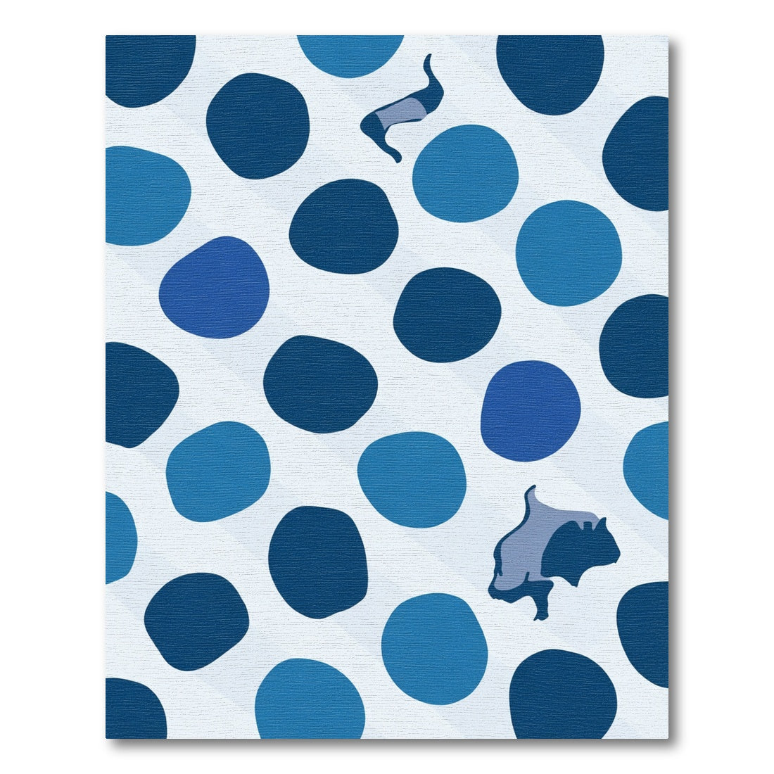 Deep Blue Abstract Polka Dot Animals Rug