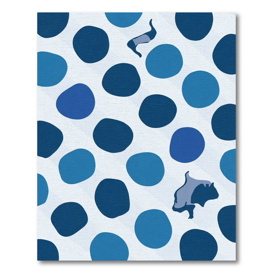 Deep Blue Abstract Polka Dot Animals Rug