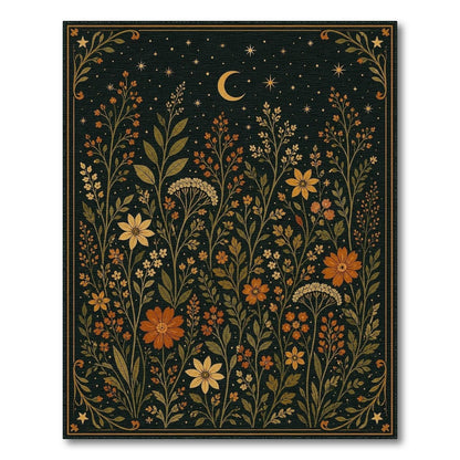 Multi-color and Patterns Celestial Floral Gold Area Rug