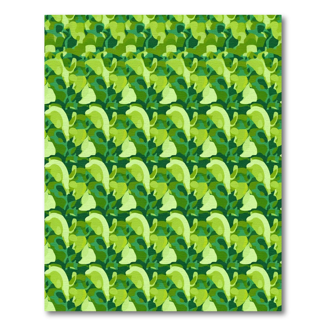 Green Abstract Organic Wave Rug