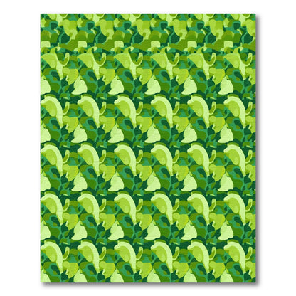 Green Abstract Organic Wave Rug