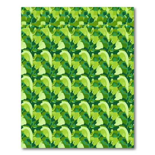 Green Abstract Organic Wave Rug