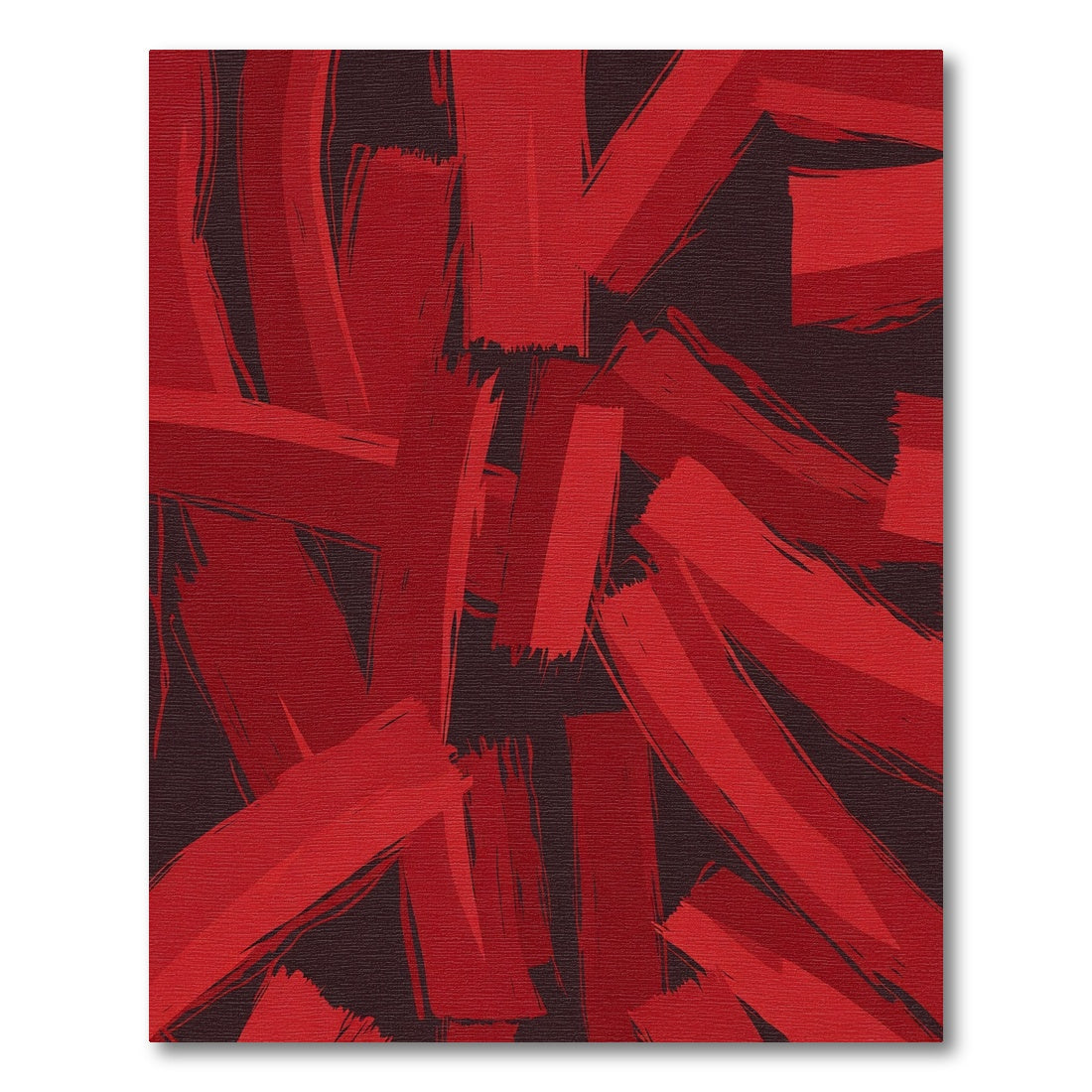 Bold Red Abstract Brush Strokes Rug