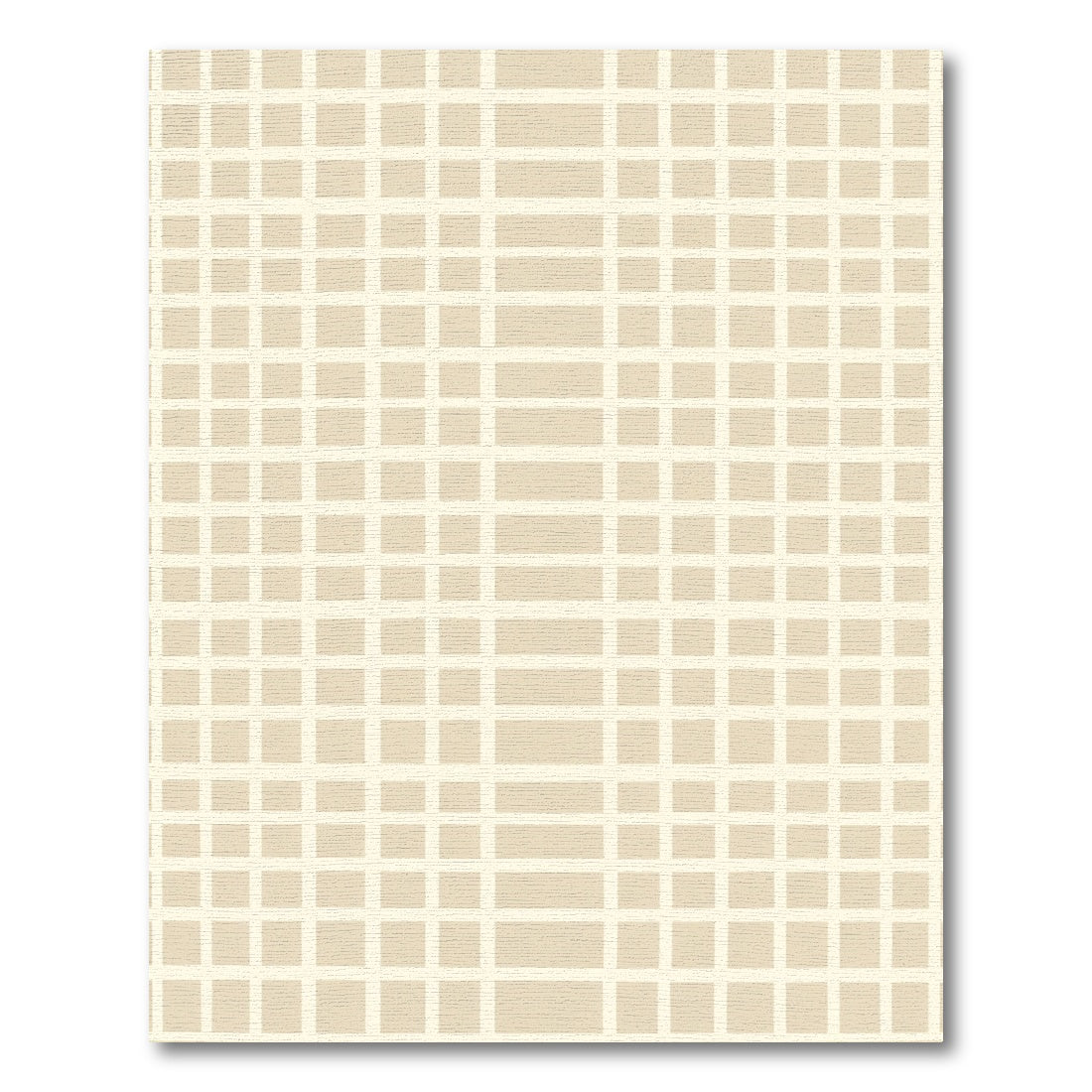 Minimalist Beige Grid Squares Rug