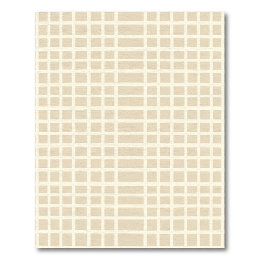 Minimalist Beige Grid Squares Rug