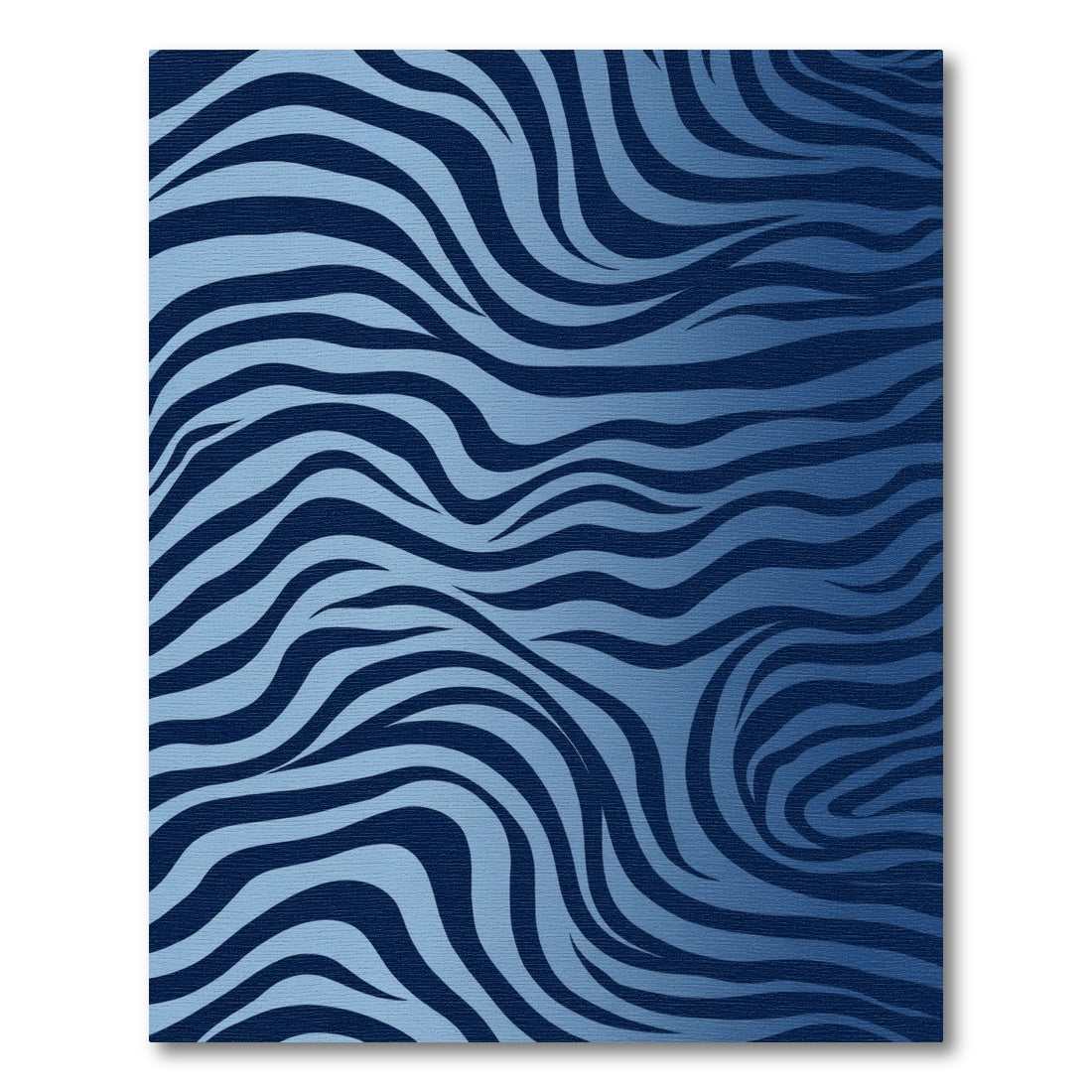 Deep Blue Gradient Zebra Stripes Rug