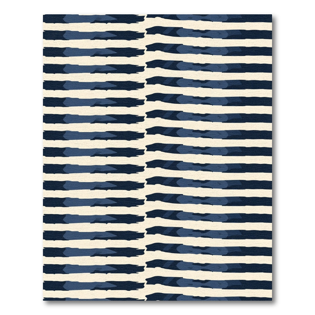 Navy Blue Distressed Stripe Rug
