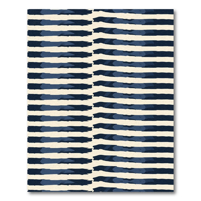 Navy Blue Distressed Stripe Rug