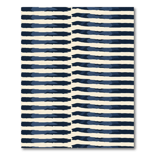 Navy Blue Distressed Stripe Rug