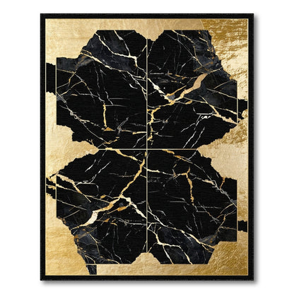 Gold and Silver Luxury Black Gold Marble Abstract Area Rug