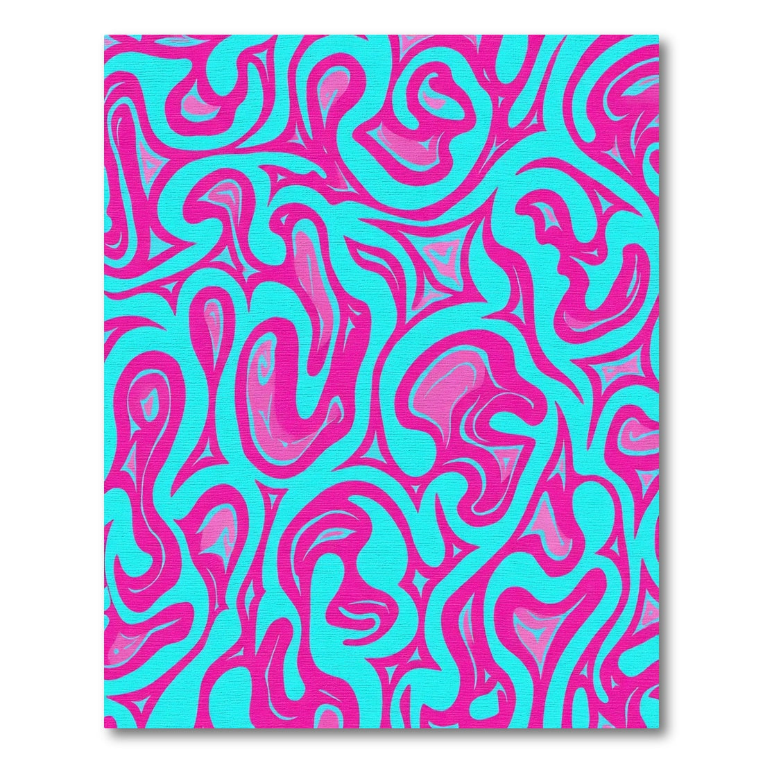 Vivid Teal Pink Swirl Abstract Rug