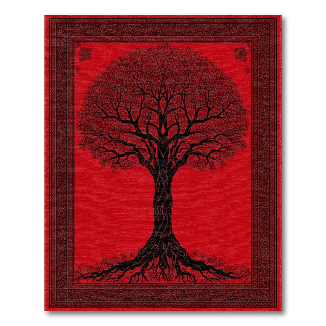 Red Tree of Life Area Rug