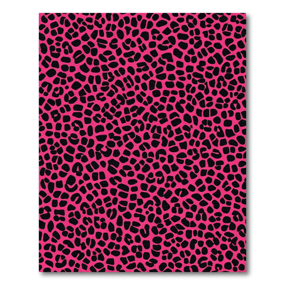 Vibrant Pink Black Leopard Spots Rug