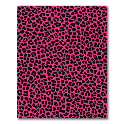 Vibrant Pink Black Leopard Spots Rug