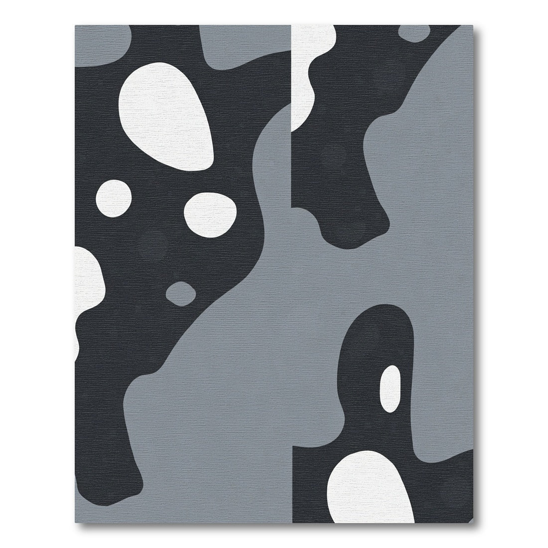 Gray and White Organic Abstract Rug