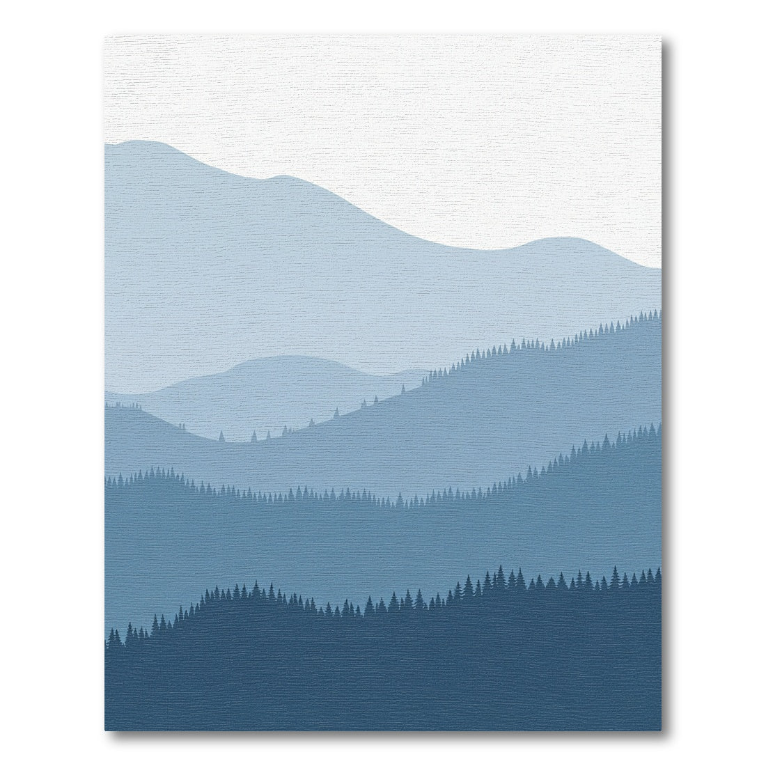Misty Blue Mountain Forest Layers Rug
