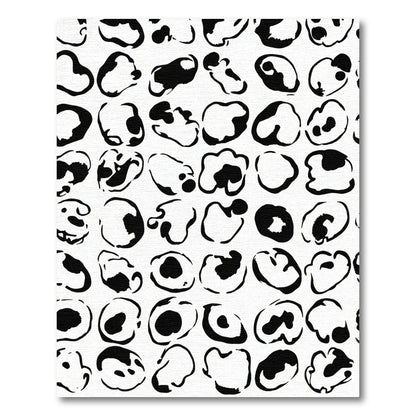 Abstract Black White Organic Shapes Rug