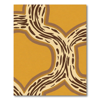 Amber Yellow Abstract Organic Stripe Rug